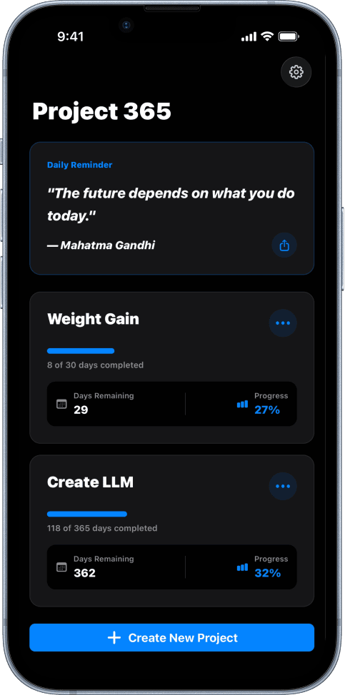 Project 365 app screenshot
